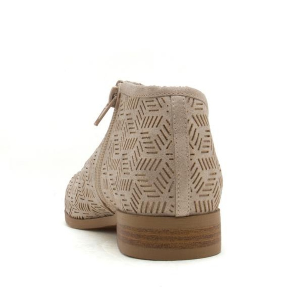 Last Pair! Stone Color Perforated Bootie Size 6 - Picture 3 of 4